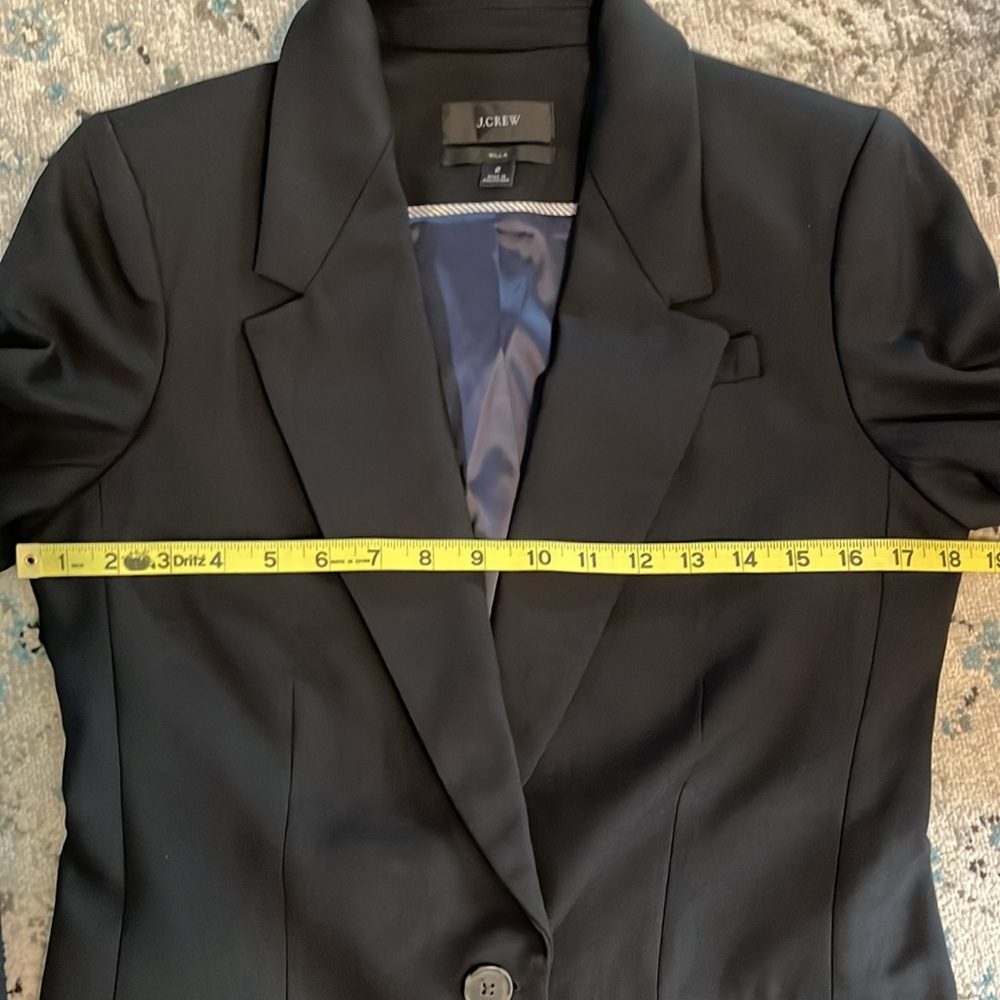 J Crew Willa Italian Wool Blend Black Suit Jacket Size 2 - Picture 9 of 16